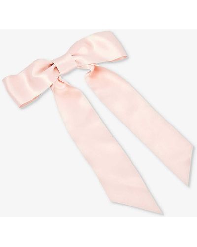 Jennifer Behr Virginia Bow Silk-satin Barrette Hair Clip - Pink