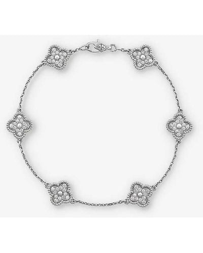 Van Cleef & Arpels Sweet Alhambra White-gold And 0.48ct Diamond Bracelet - Natural