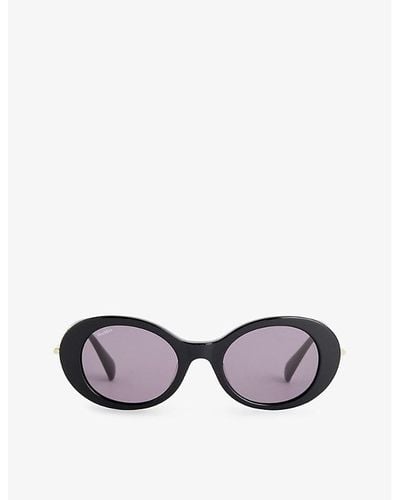 Max Mara Malibu10 Oval-frame Acetate Sunglasses - Black