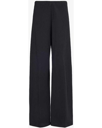 Vince Pressed-crease Straight-leg Mid-rise Woven Trousers - Blue