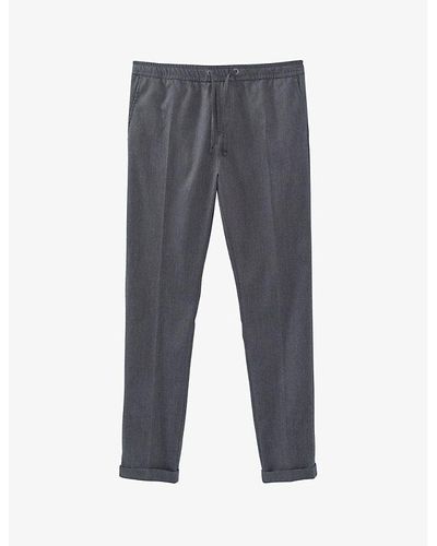 IKKS Elasticated-waist Straight-leg Woven Trouser - Grey