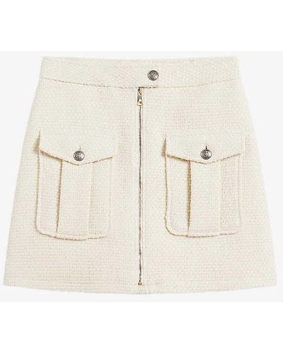 Ted Baker Cremlas Boucle-pattern Woven Mini Skirt - White
