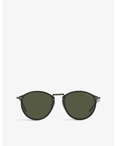 Giorgio Armani Ar318sm Round-frame Acetate And Metal Sunglasses - Black