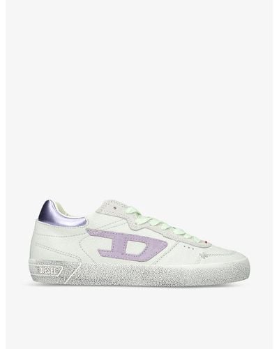 DIESEL Leroji Logo-print Leather Low-top Sneakers - White