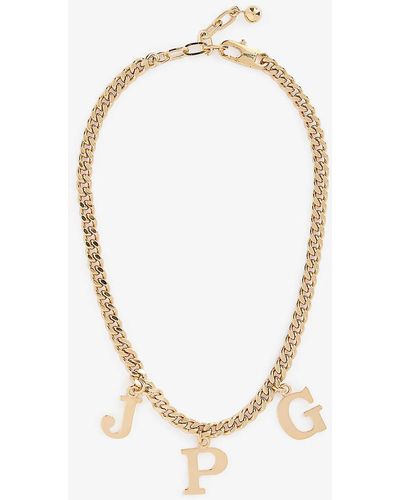 Jean Paul Gaultier Brand-initial Brass Necklace - Metallic