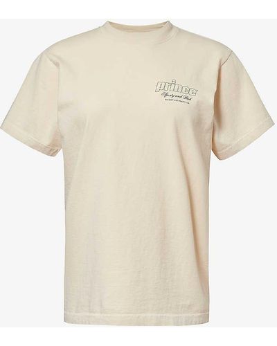 Sporty & Rich X Prince Brand-print Short-sleeve Cotton-jersey T-shirt - White