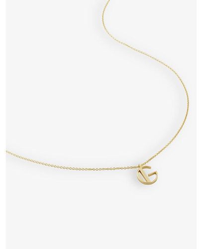 Monica Vinader G Letter-charm 18ct Yellow -plated Vermeil Recycled Sterling-silver Pendant Necklace - White