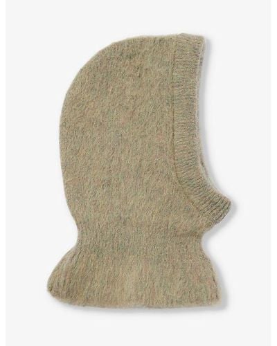 Lemaire Brushed-texture Ribbed Stretch-woven Blend Balaclava - Green