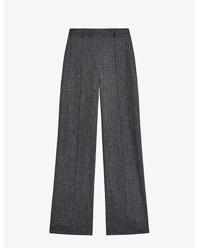 GAP WIDE LEG PLEATED TROUSER - Pantalones - Black/negro