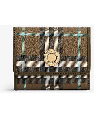 Burberry Lancaster Coated-canvas Wallet - Green