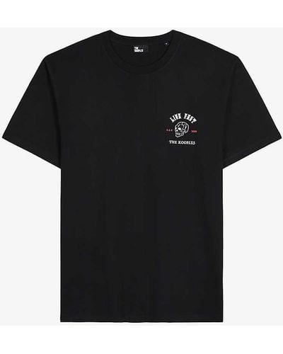 The Kooples Logo-print Short-sleeve Cotton T-shirt - Black