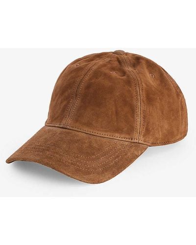 Polo Ralph Lauren Logo-patch Curved-peak Leather Baseball Cap - Brown