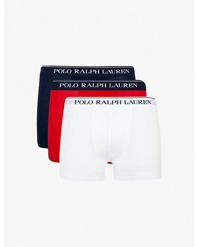 Polo Ralph Lauren Pack Of Three Slim-fit Stretch Cotton Trunks - White