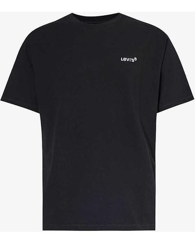 Levi's Brand-embroidered Crewneck Cotton-jersey T-shirt - Black