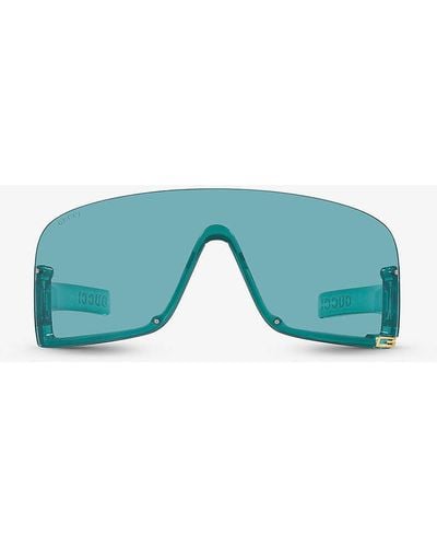 Gucci Gc002162 gg1637s Irregular-frame Injected Sunglasses - Blue