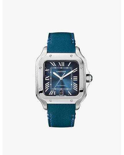 Cartier Santos De Mechanical Watch - Blue