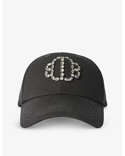 Maje Bonneterie Crystal-embellished Cotton Baseball Cap - Black