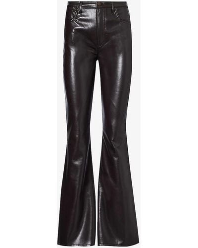 Citizens of Humanity Lilah Flared-leg Mid-rise Recycled Leather-blend Trousers - Black