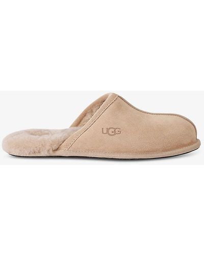 UGG Scuff Logo-embossed Suede Slippers - White