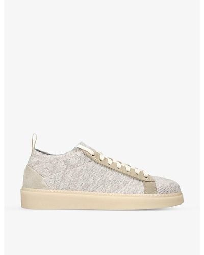 Eleventy Tennis Chunky-sole Suede Mid-top Trainers - Natural