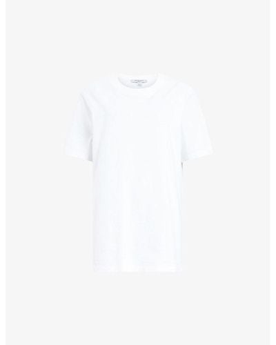 AllSaints Pippa Brand-embroidered Organic-cotton T-shirt - White
