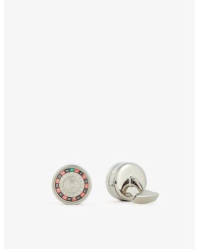 Tateossian Roulette Palladium-plated Metal Ands Stainless-steel Cufflinks - White