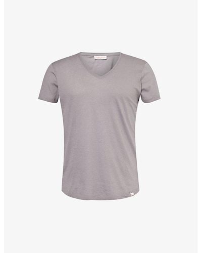 Orlebar Brown Logo-tab Regular-fit Cotton-jersey T-shirt Xx - Gray
