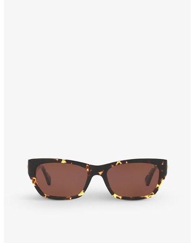 Bottega Veneta Bv1143s Tortoiseshell Rectangular-frame Sunglasses - Brown