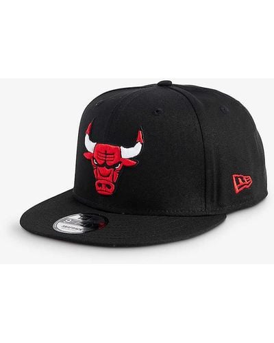 KTZ 9fifity Chicago Bulls Logo-embroidered Cotton Baseball Cap - Black