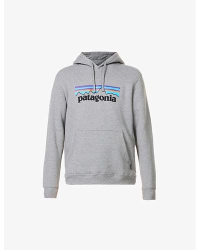 Patagonia Logo-print Recycled Polyester And Cotton Blend Hoody X - Grey