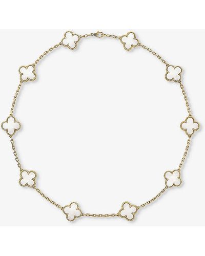 Van Cleef & Arpels Vintage Alhambra Yellow-gold And Mother-of-pearl Necklace - Metallic
