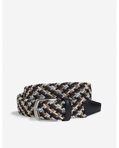 Anderson's Woven Elasticated Belt - White