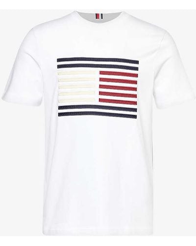 Tommy Hilfiger Logo-print Cotton-jersey T-shirt X - White