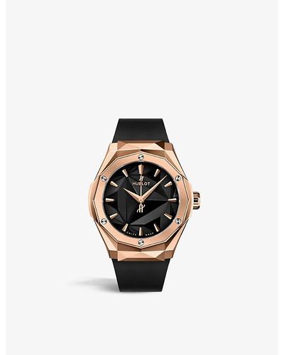 Hublot 550.os.1800.rx.orl19 Classic Fusion 18ct Rose-gold And Rubber Automatic Watch - Black