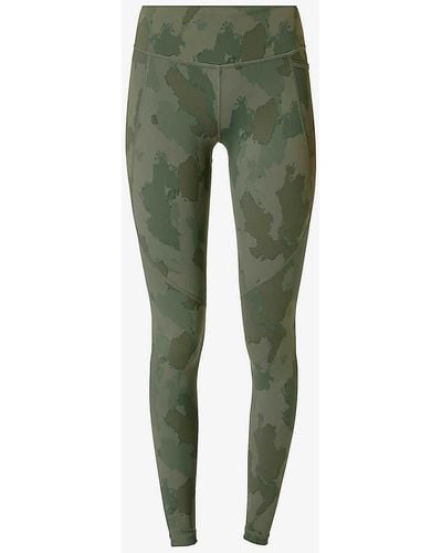 Sweaty Betty Power Camouflage-print Stretch-woven leggings X - Green