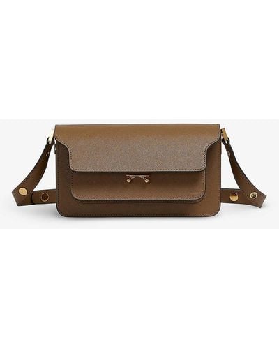 Marni East/west Soft Trunk Leather Shoulder Bag - Brown