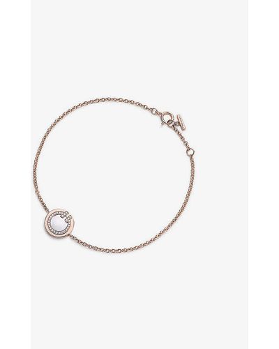 Tiffany & Co. Tiffany T 18ct Rose-gold, 0.04ct Diamond And Mother-of-pearl Circle Bracelet - Multicolour