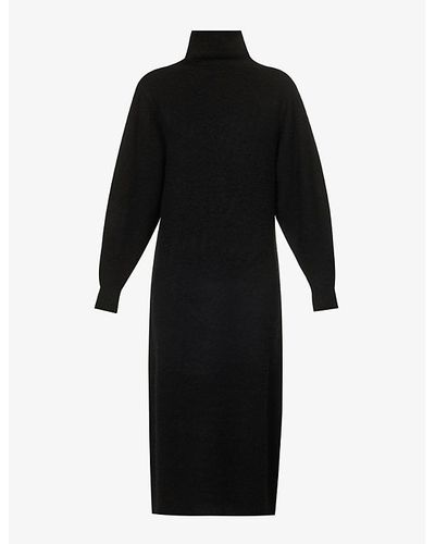 Zimmermann Lyrical Turtleneck Wool And Cashmere-blend Midi Dress - Black