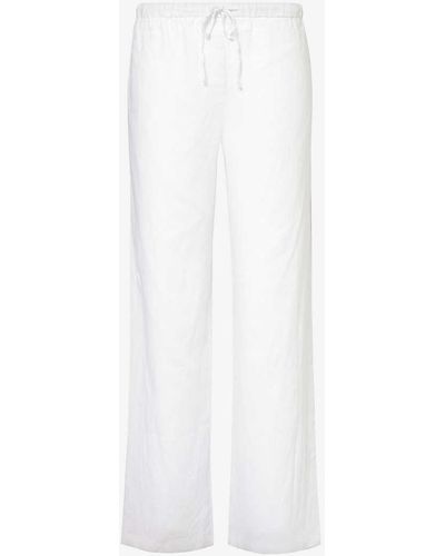 Reformation Olina Straight-leg High-rise Linen Trousers - White