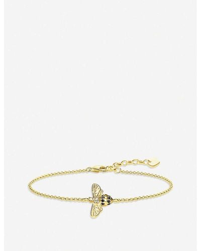 Thomas Sabo Bee 18ct Yellow Gold-plated Silver And Zirconia Bracelet - Natural