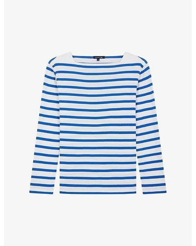 Soeur Katy Stripe Cotton T-shirt - Blue