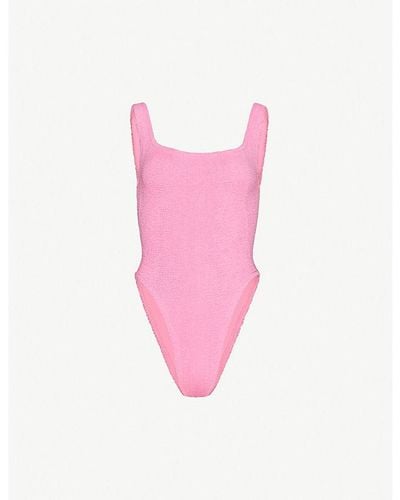 Hunza G Classic Seersucker-weave Swimsuit - Pink