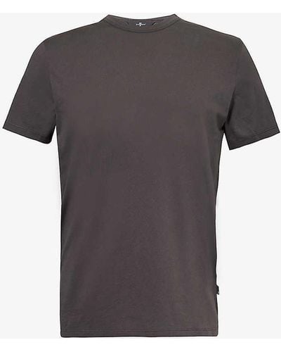 7 For All Mankind Featherweight Short-sleeve Cotton T-shirt - Grey