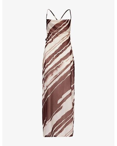 4th & Reckless Ocean Diagonal-stripe Woven Maxi Dress - Multicolor