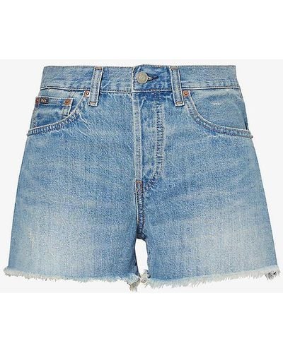 Polo Ralph Lauren Mid-rise Straight-leg Denim Shorts - Blue