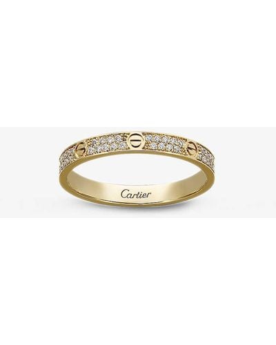 Cartier Love 18ct Yellow-gold And 0.19ct Brilliant-cut Diamond Ring - Metallic