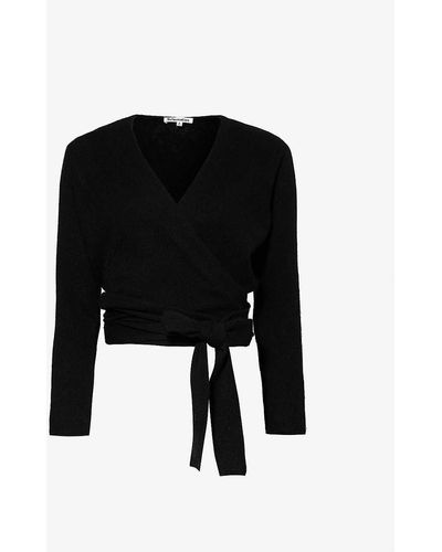 Reformation V-neck Slim-fit Recycled Cashmere-blend Top - Black