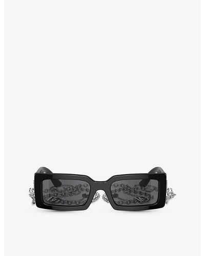 Dolce & Gabbana Dg4413 Square-frame Acetate Sunglasses - White