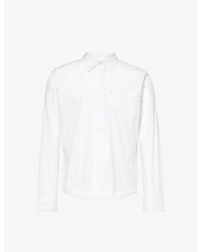 Entire studios Long-sleeved Chest-pocket Cotton Shirt - White