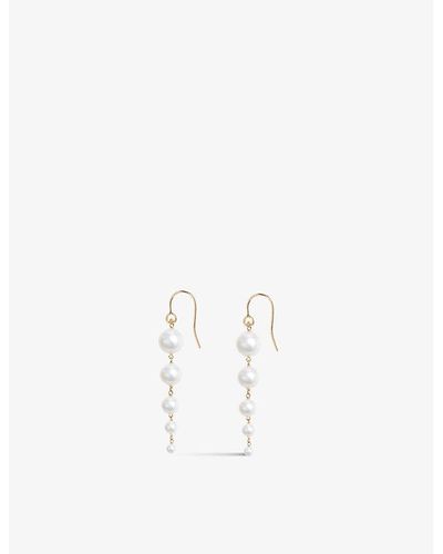 The Alkemistry Poppy Finch Gradual 14ct Yellow-gold And Pearl Drop Earrings - White